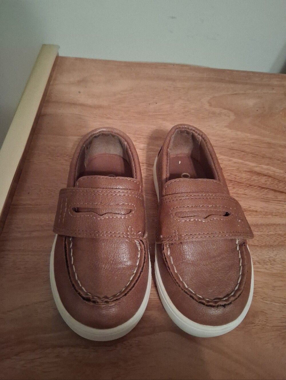 OshKosh B'gosh Brown Leather-Look Slip-On Moccasin Sneakers